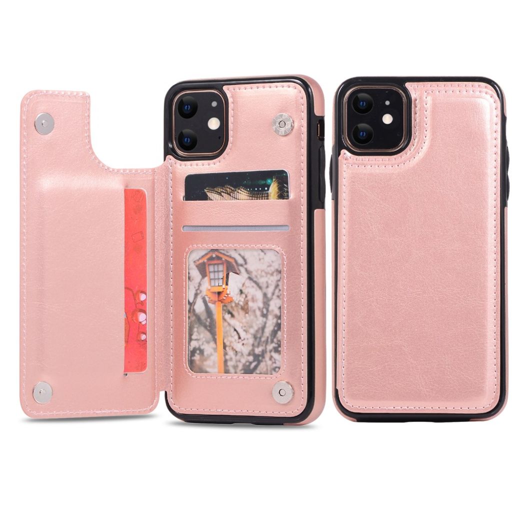 iPhone 11 Kuori Korttipaikka - Ruusu kultaa