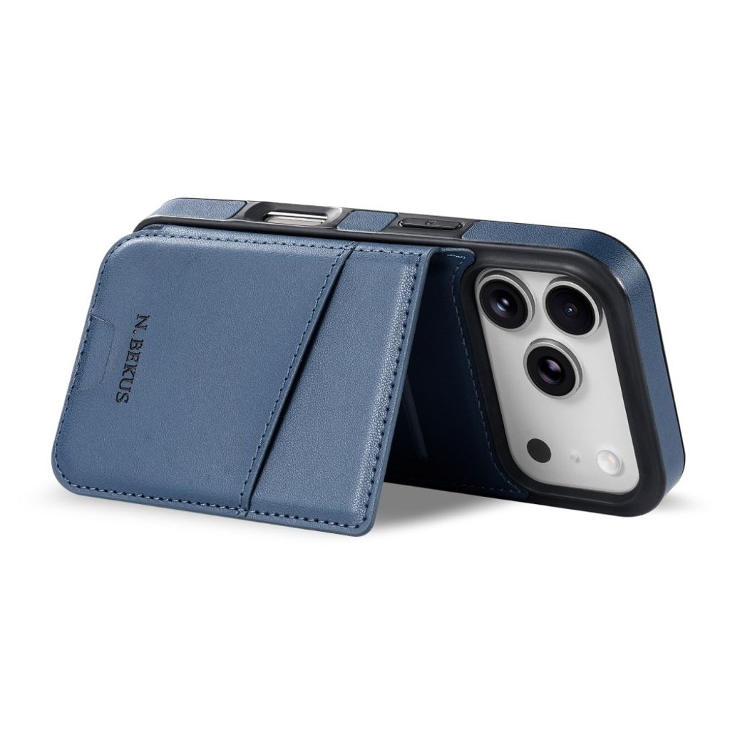 N.BEKUS iPhone 18 Pro/17 Pro Lompakkokuori RFID-suojauksella - Sininen