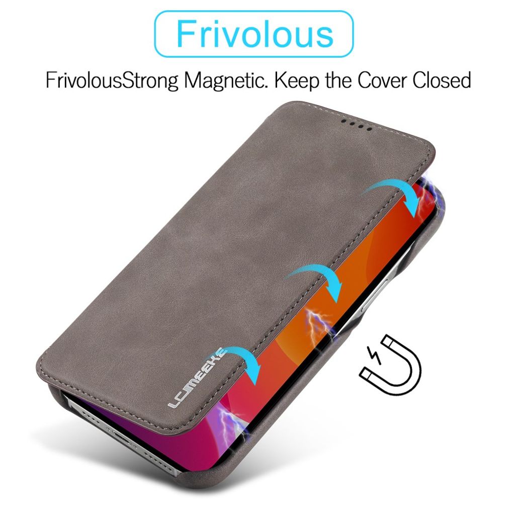 LC.IMEEKE iPhone 13 Mini PU Leather Cover Card Slot – Coffee