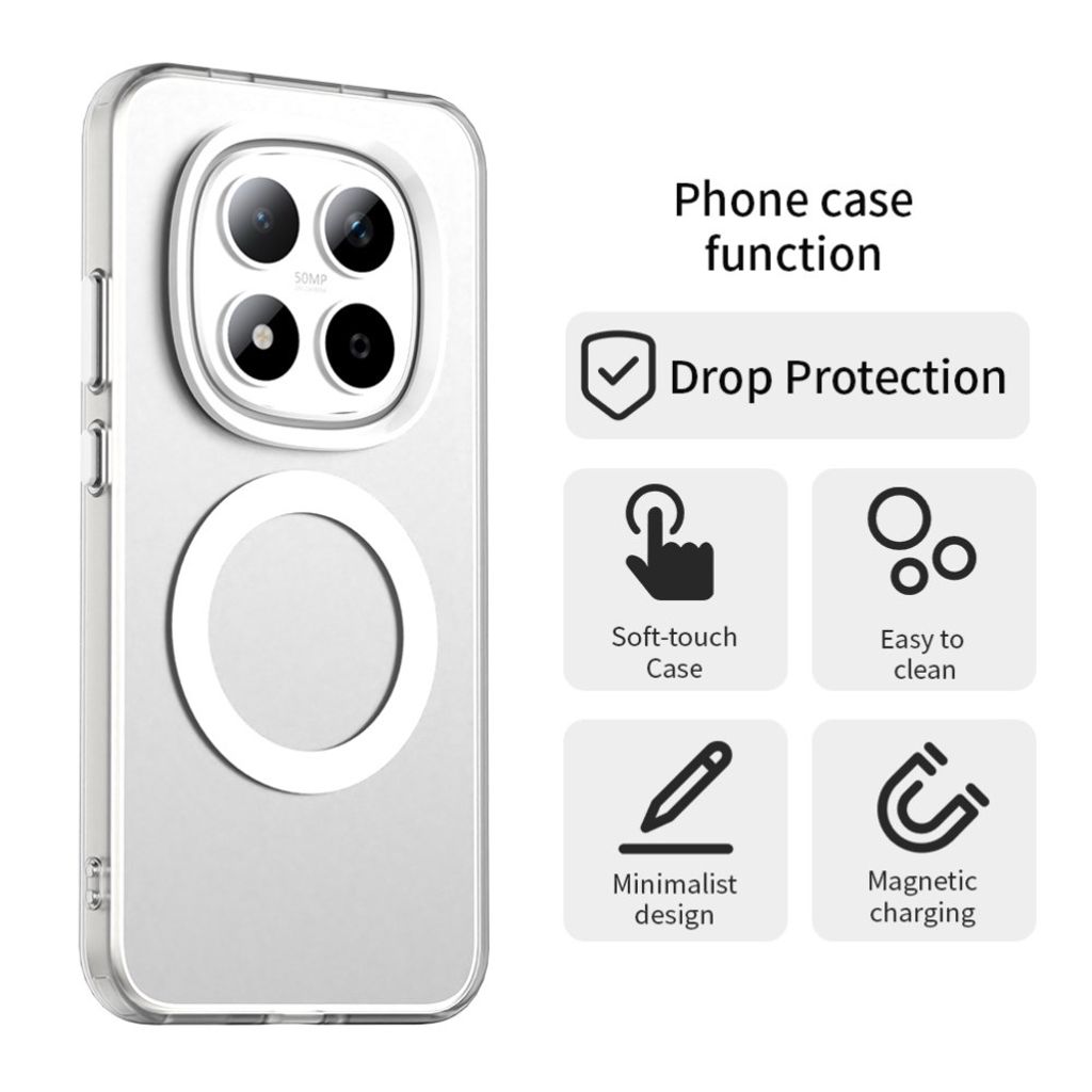 Xiaomi Redmi Note 15 Pro 5G Cover MagSafe kompatibel Hybrid - Hvid