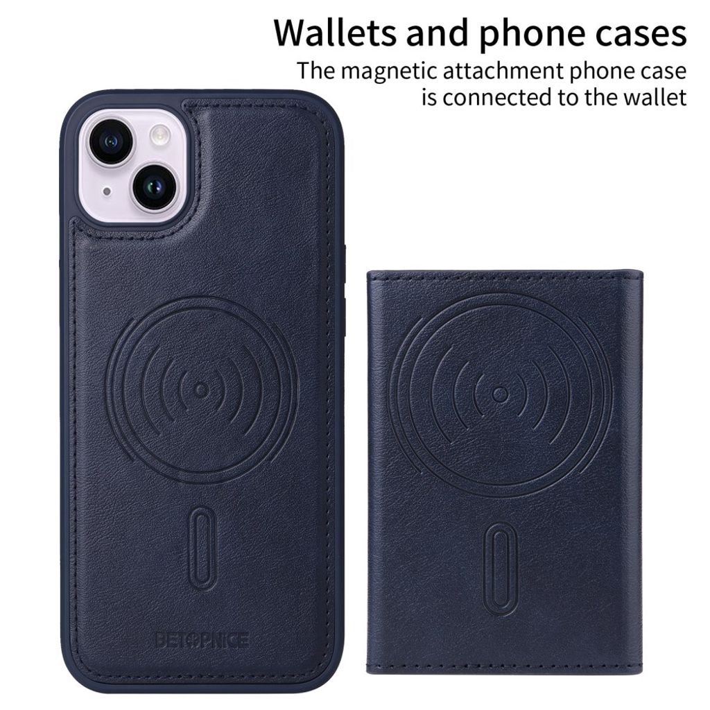 BETOPNICE iPhone 14 Plus MagSafe Lommebokdeksel - Blå