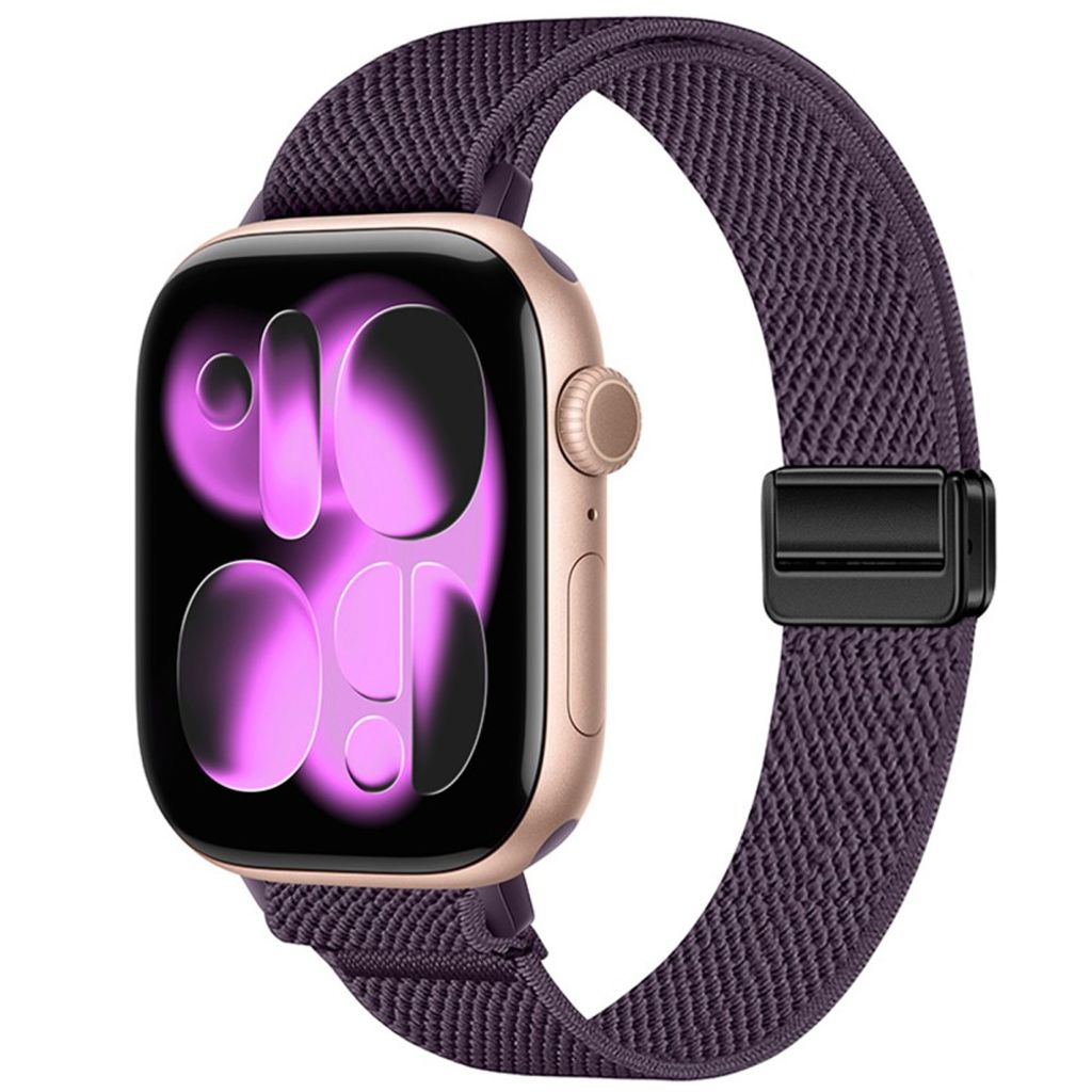 Apple Watch 49/46/44/42mm Smalt Klockarmband i Nylon - Lila