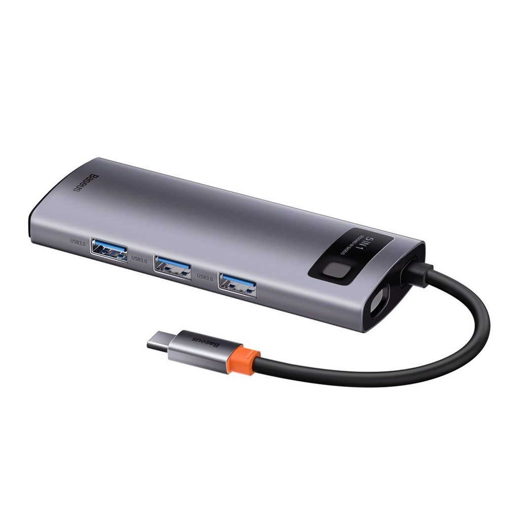 Baseus Metal Gleam Series 5-i-1 USB-C hub med HDMI og hurtiglading