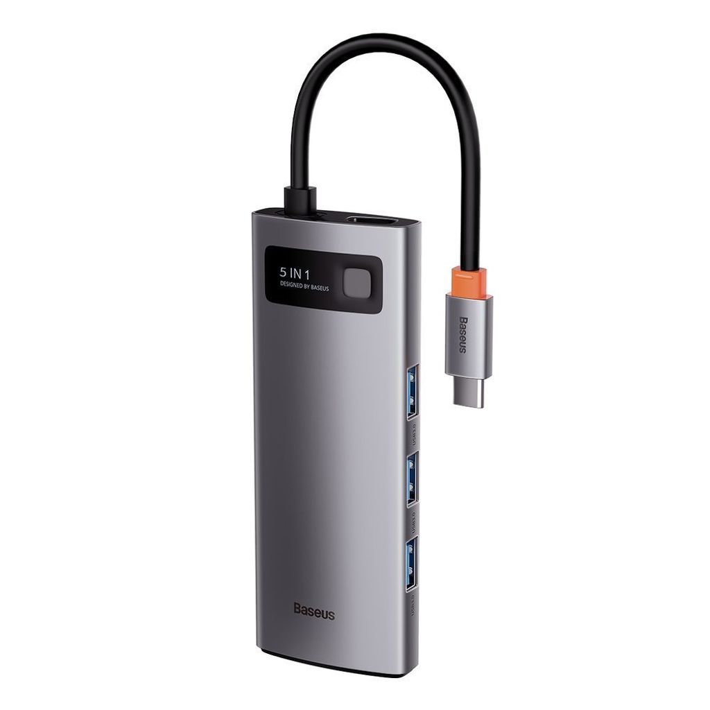 Baseus Metal Gleam Series 5-i-1 USB-C hub med HDMI og hurtiglading
