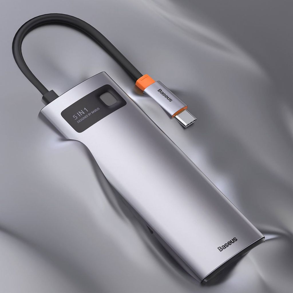 Baseus Metal Gleam Series 5-i-1 USB-C hub med HDMI og hurtiglading