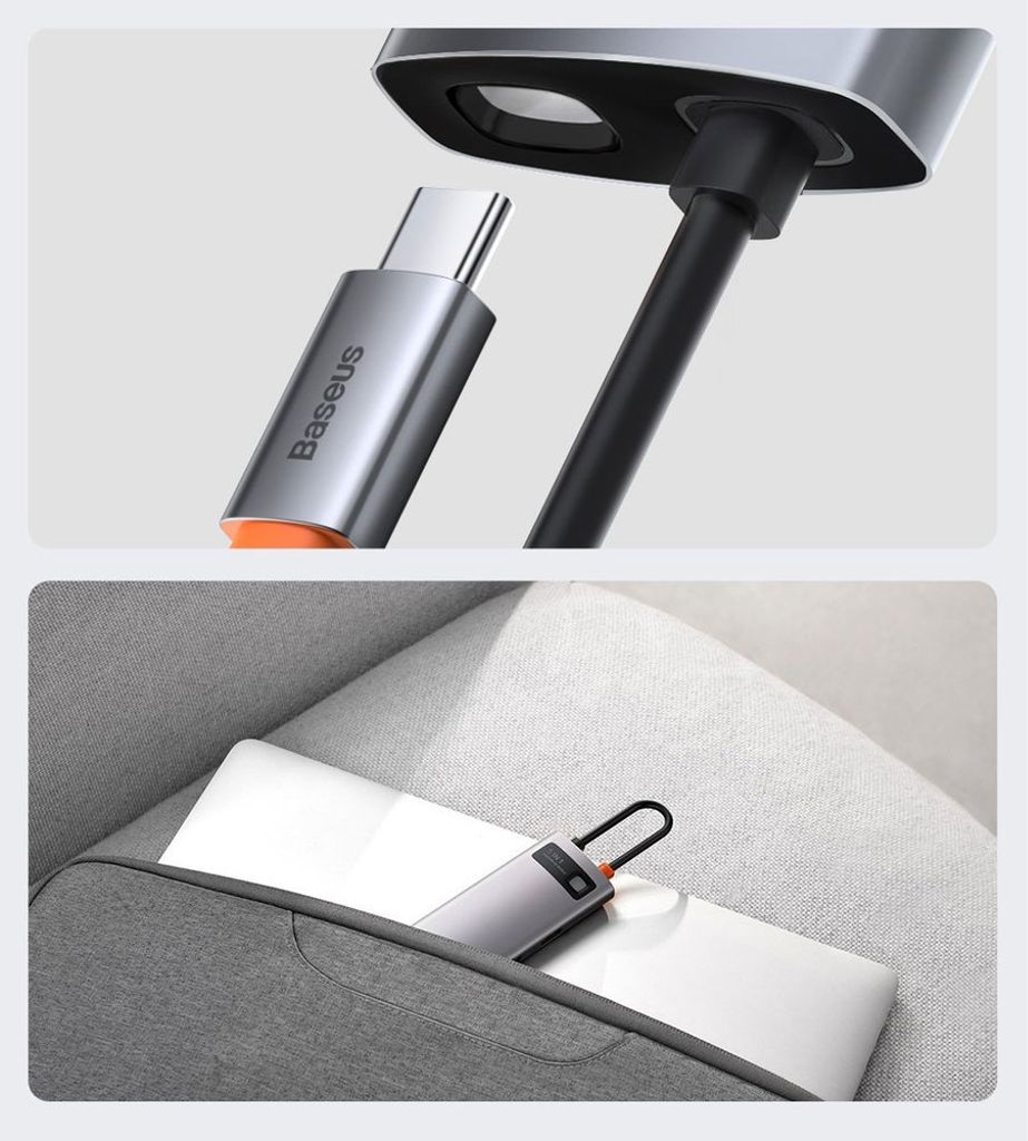 Baseus Metal Gleam Series 5-i-1 USB-C hub med HDMI og hurtiglading