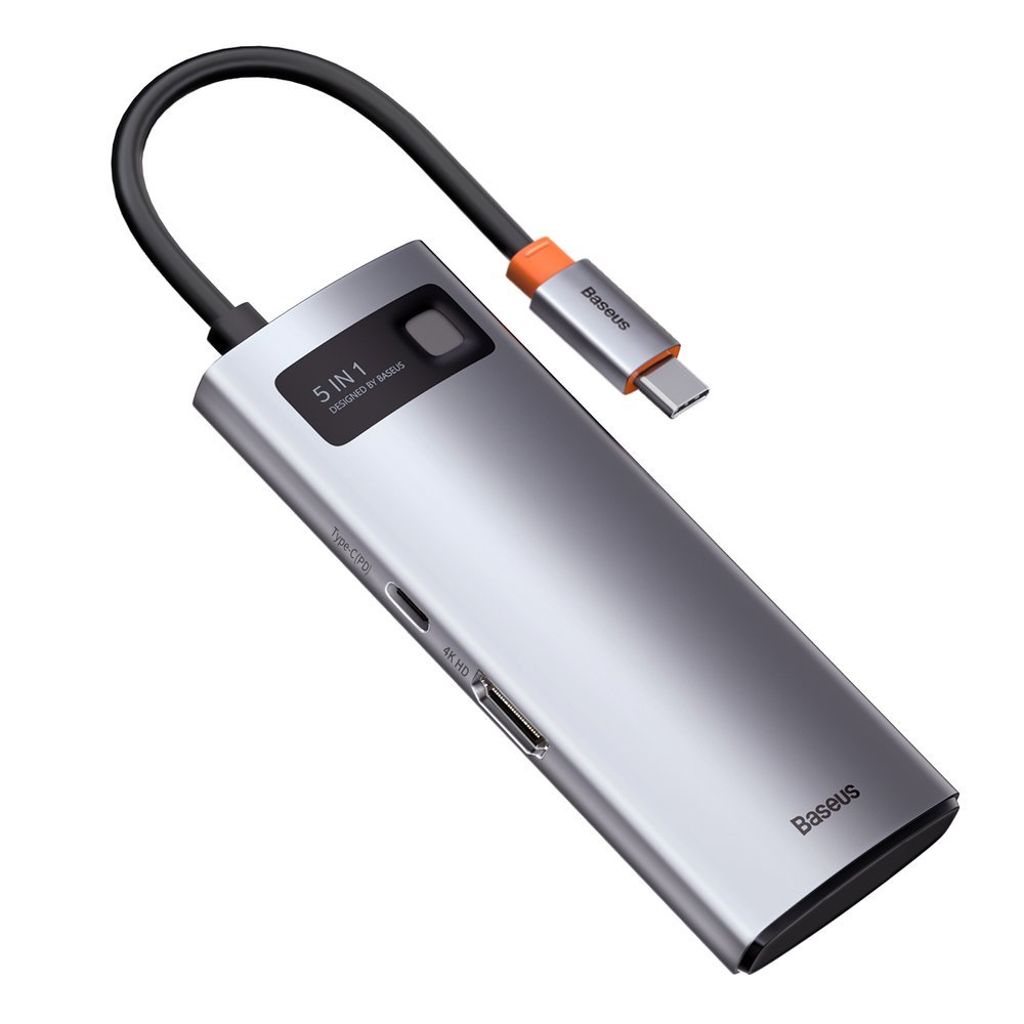Baseus Metal Gleam Series 5-i-1 USB-C hub med HDMI og hurtiglading