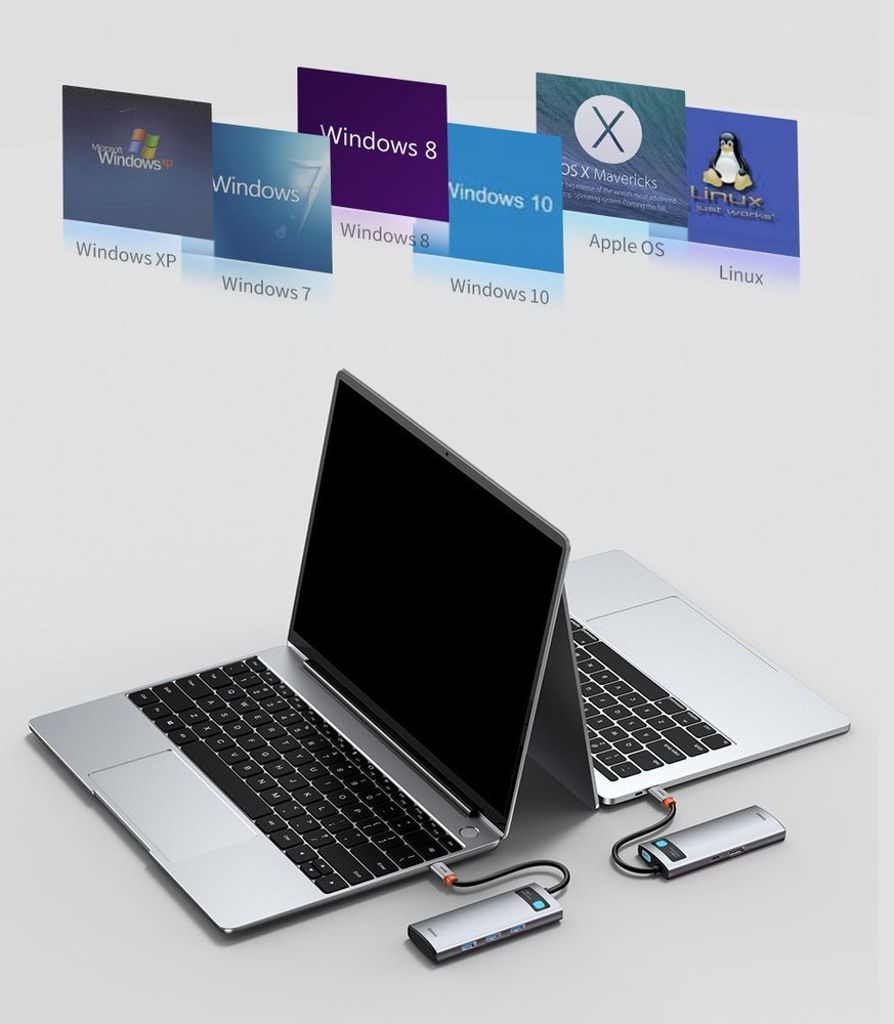 Baseus Metal Gleam Series 5-i-1 USB-C hub med HDMI og hurtiglading