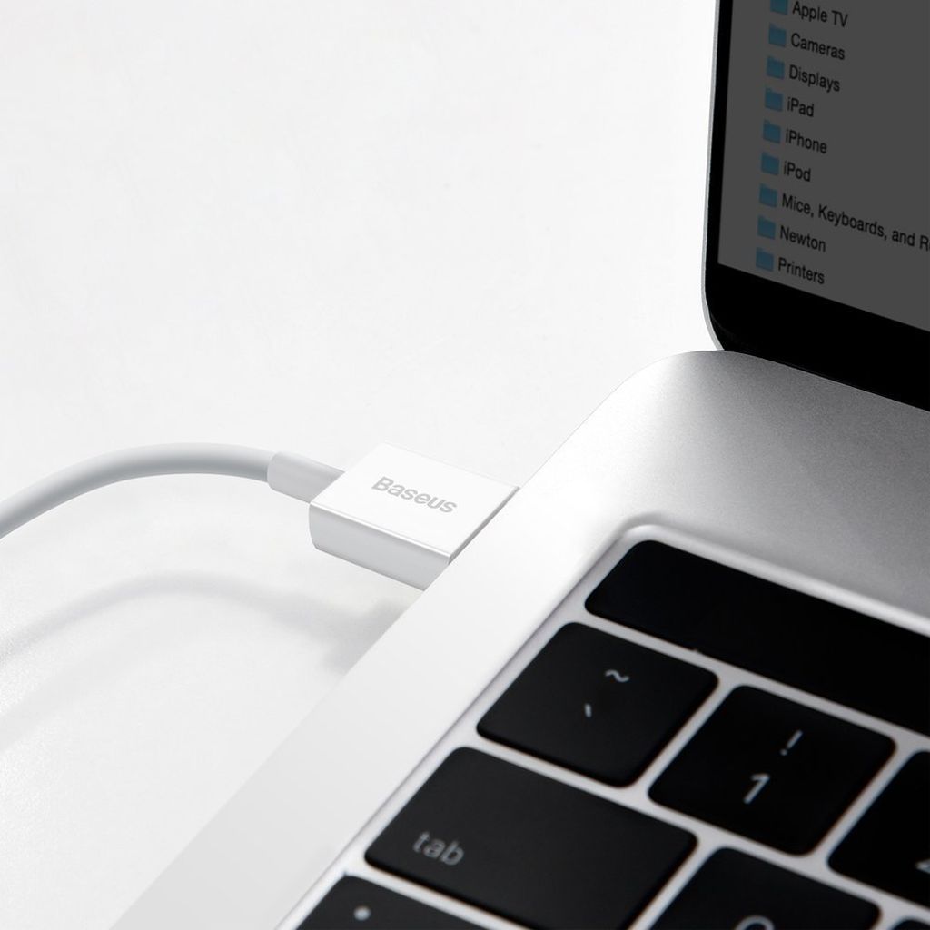 Baseus Superior USB-kaapeli 1 m, USB Type C, 66 W, valkoinen