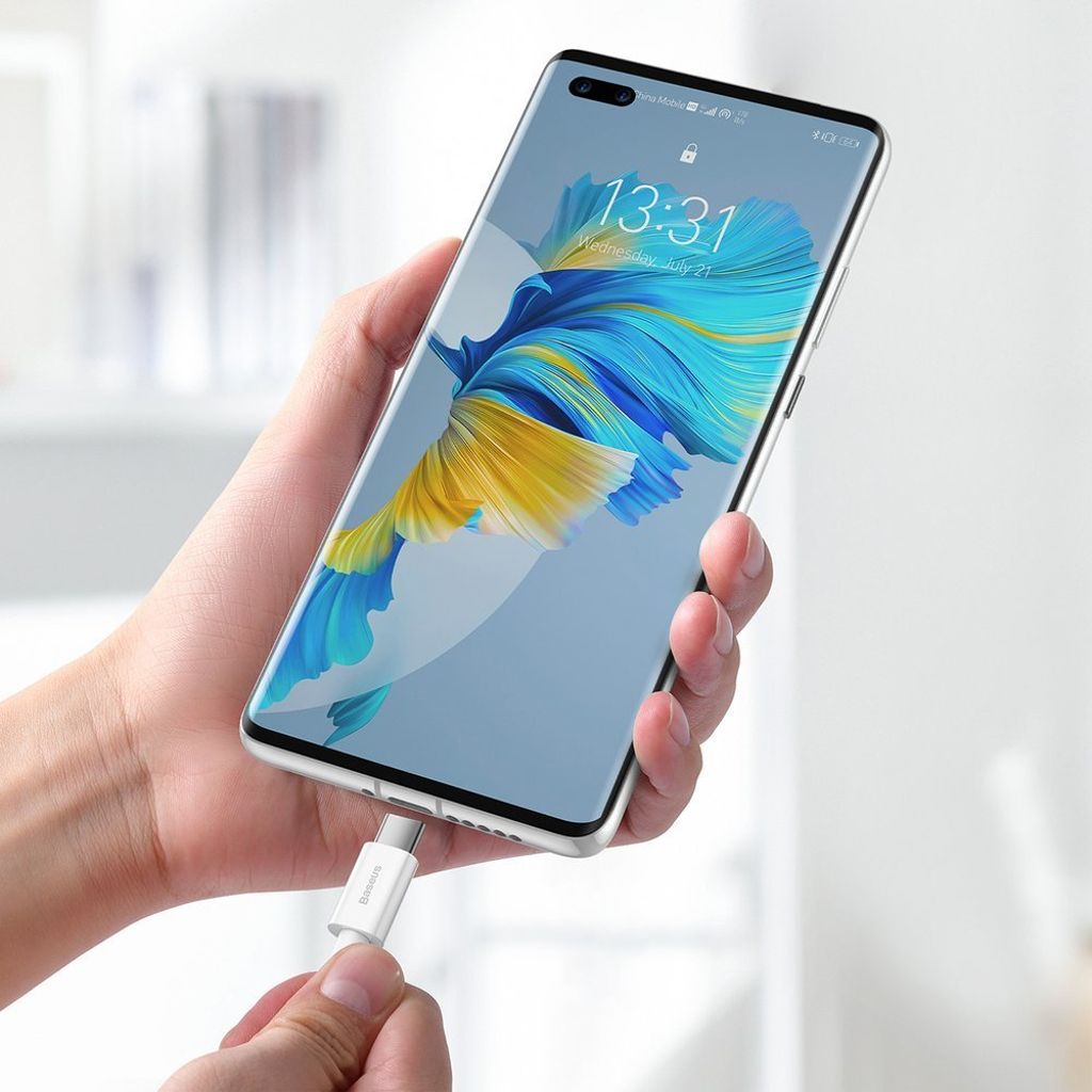 Baseus Superior USB-kaapeli 1 m, USB Type C, 66 W, valkoinen