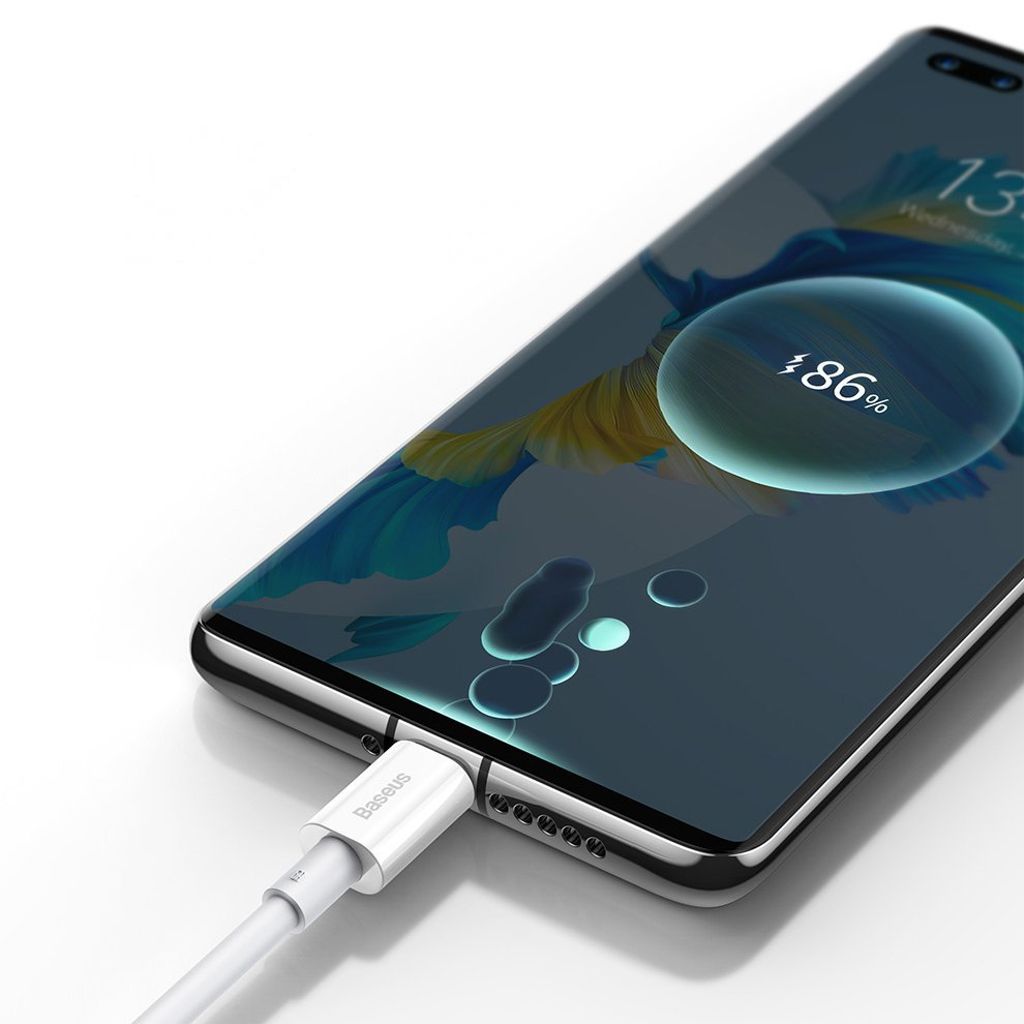 Baseus Superior USB-kaapeli 1 m, USB Type C, 66 W, valkoinen