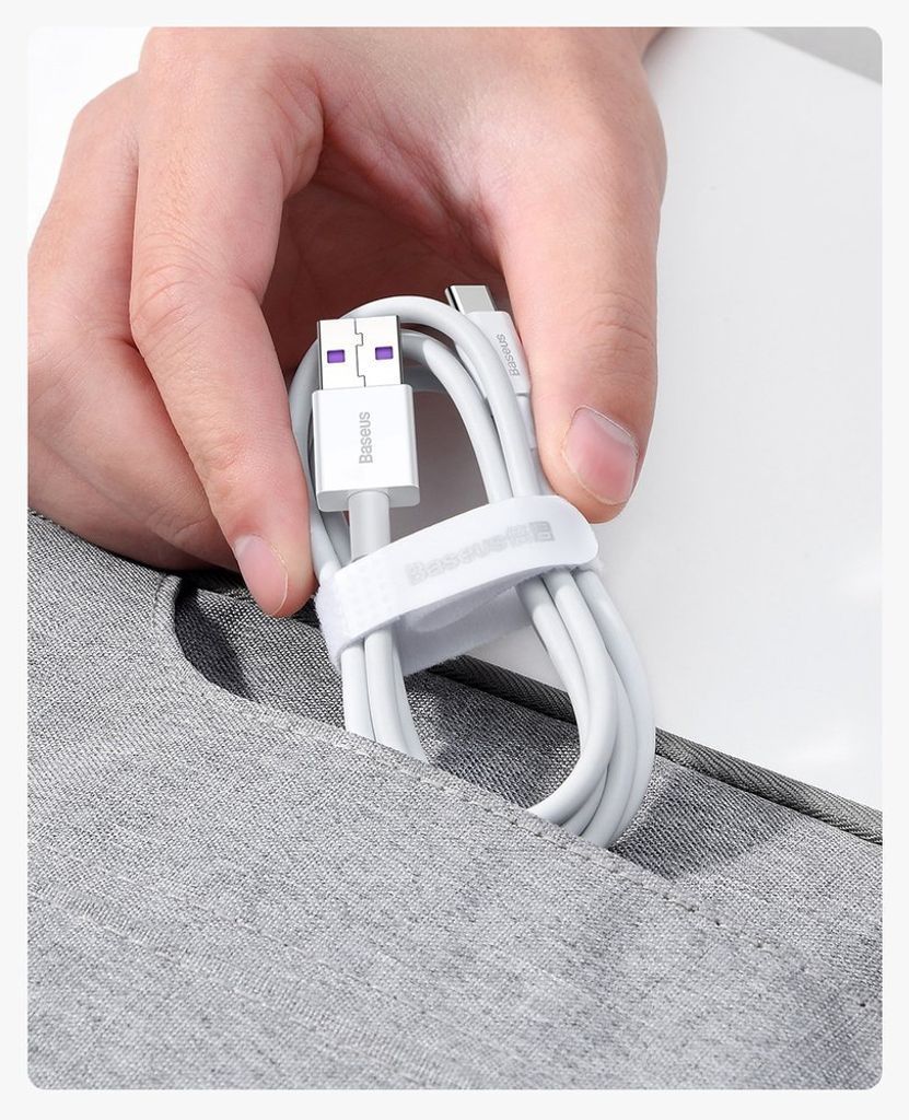 Baseus Superior USB-kaapeli 1 m, USB Type C, 66 W, valkoinen