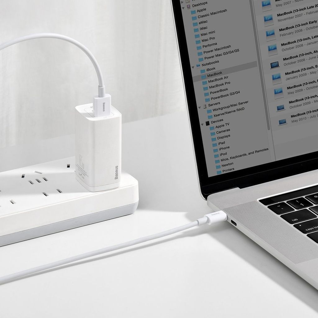 Baseus Superior USB-kaapeli 1 m, USB Type C, 66 W, valkoinen
