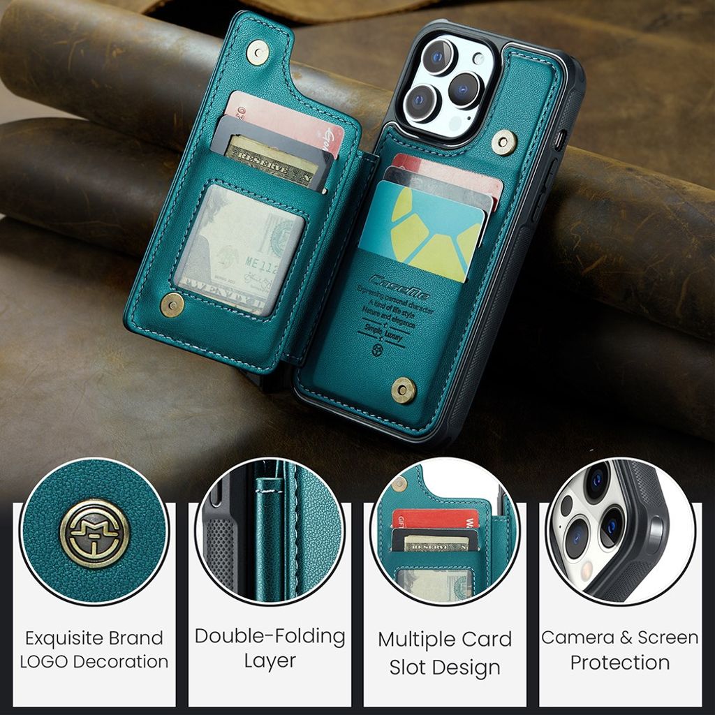 CASEME iPhone 12 Pro Max Skal med Plånbok - Grön