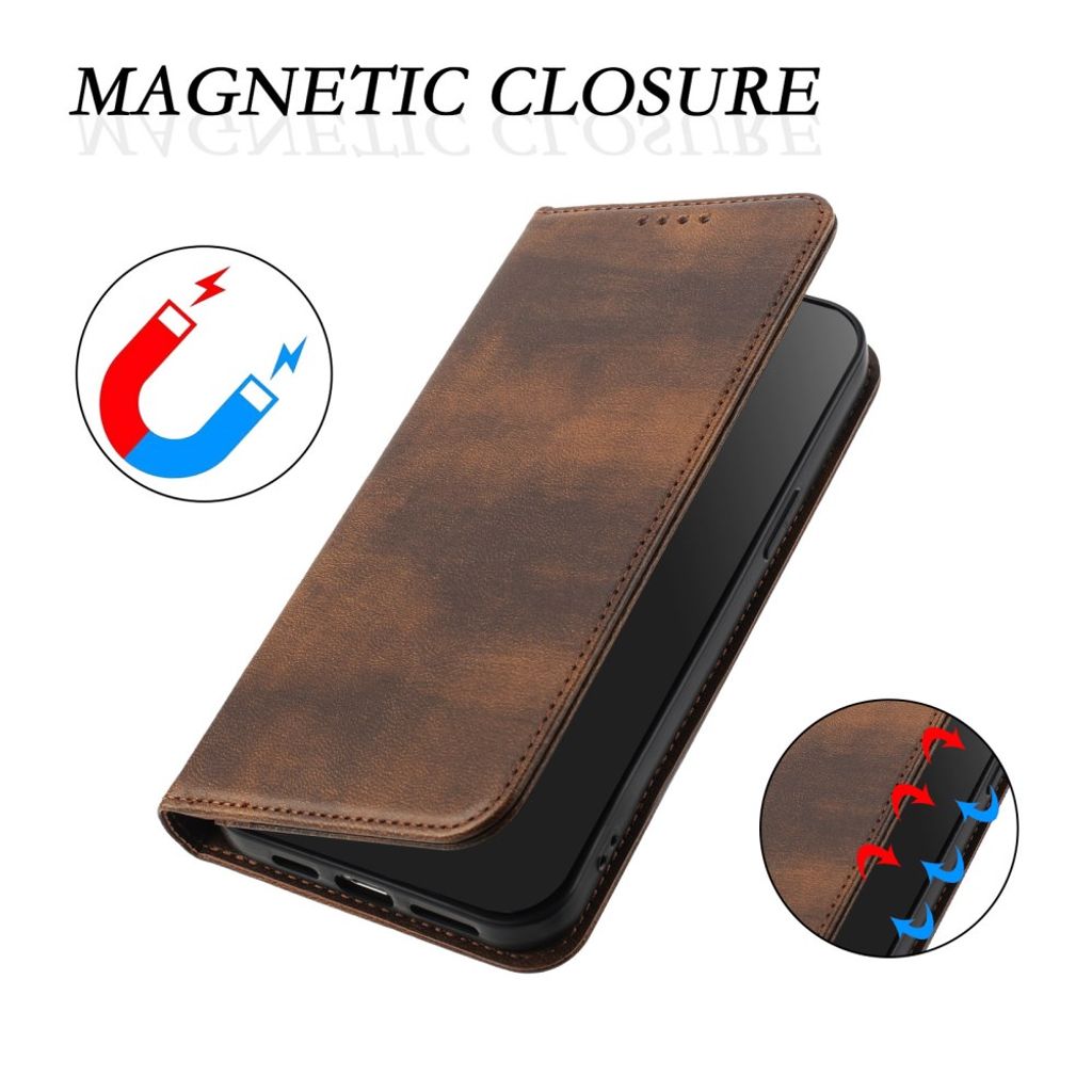iPhone 18 Pro/17 Pro Flip Cover i PU-læder med RFID-blokering - Brun