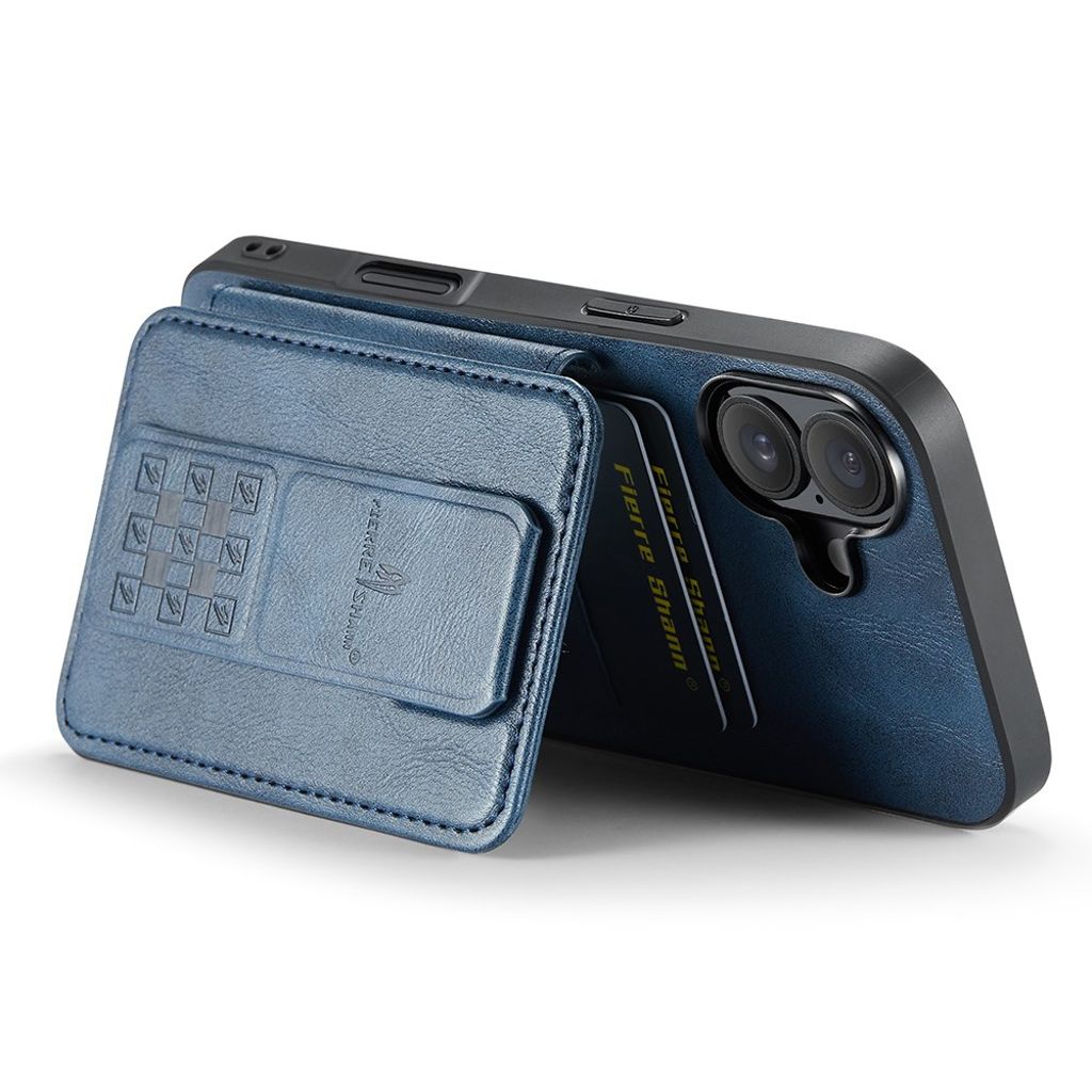 FIERRE SHANN iPhone 16 Case with Card slots - Blue