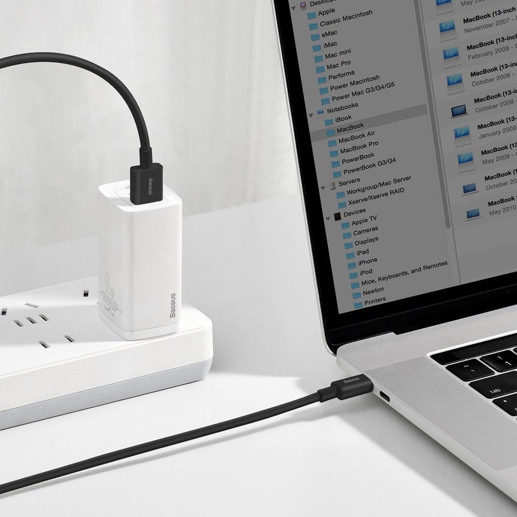 Baseus Superior USB til USB-C kabel 66 W 1 m sort – hurtigoplader & data