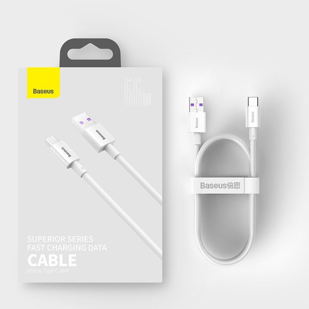 Baseus Superior USB til USB-C kabel 66 W 1 m sort – hurtigoplader & data