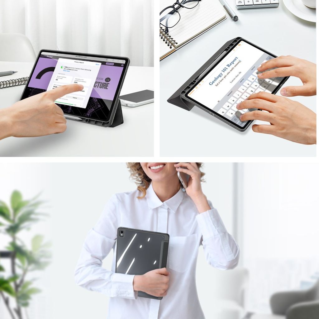 DUX DUCIS Samsung Galaxy Tab S12 Plus Tri-fold stativfodral - Svart