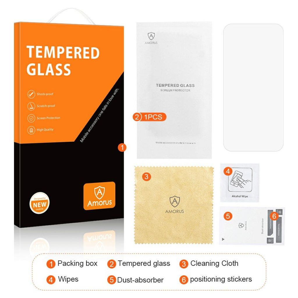 AMORUS iPhone 17 Skärmskydd 2.5D 9H Aluminium-Silikonglas