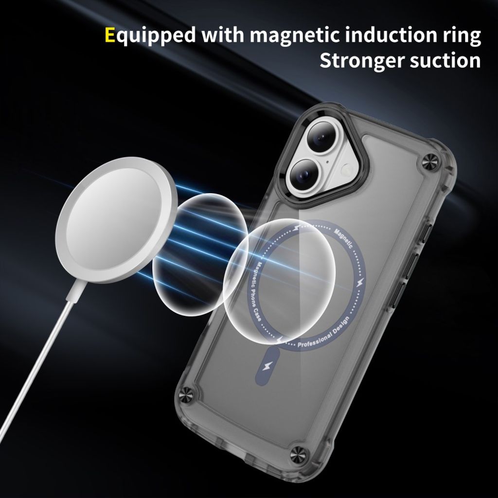 iPhone 17 MagSafe-yhteensopiva Kuori - läpinäkyvä musta