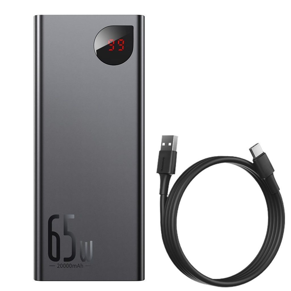 Baseus Adaman powerbank 20000mAh 65W – svart