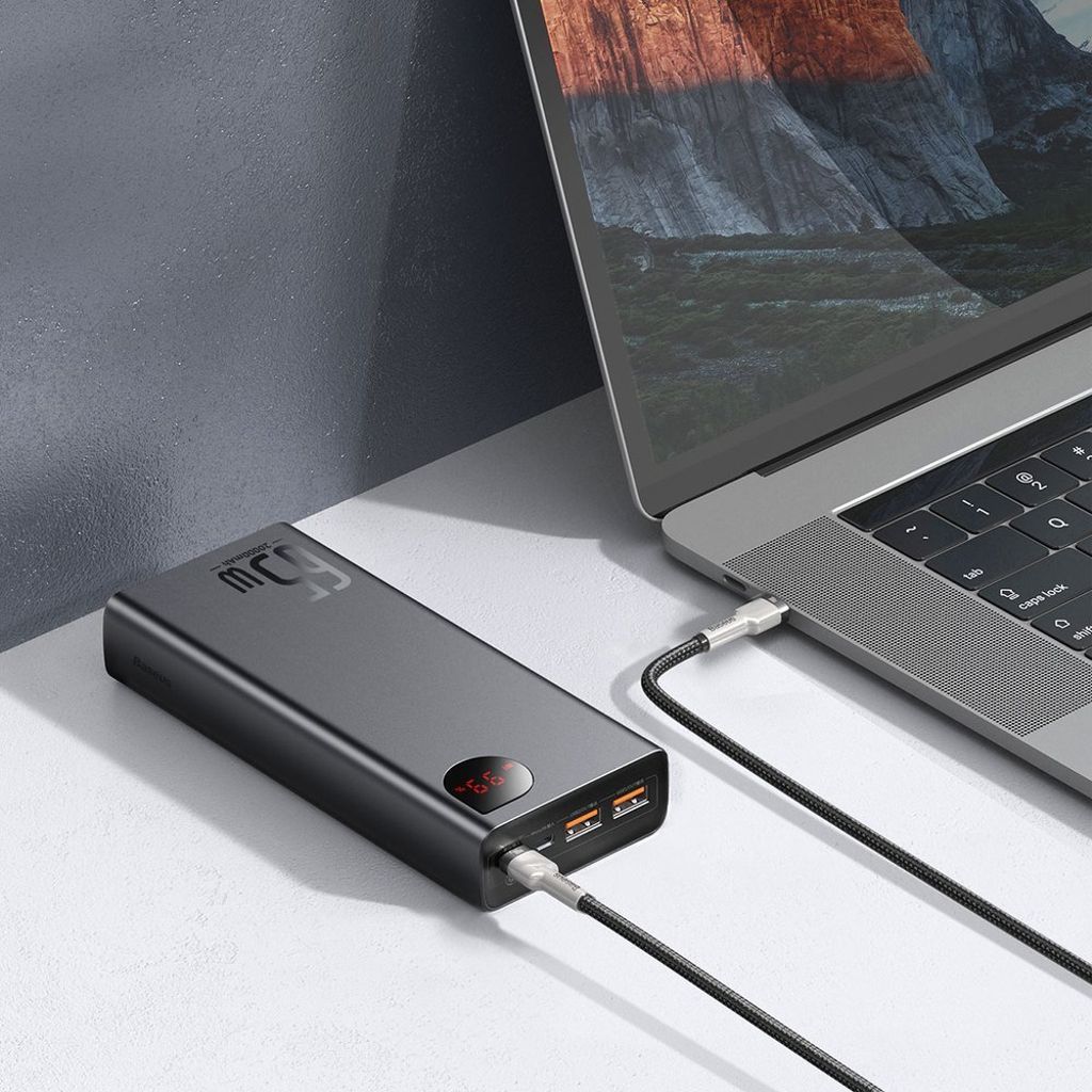 Baseus Adaman powerbank 20000mAh 65W – svart