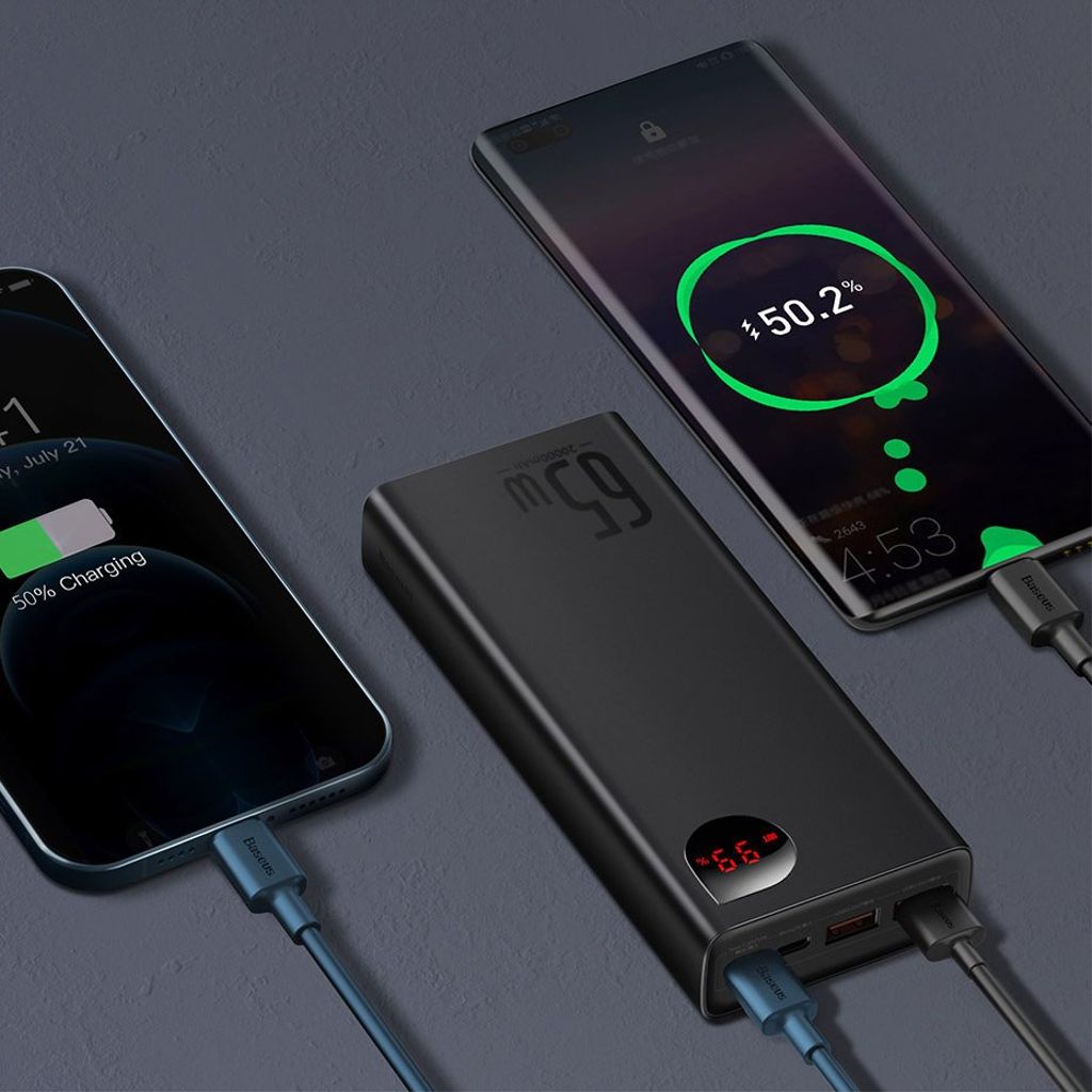 Baseus Adaman powerbank 20000mAh 65W – svart