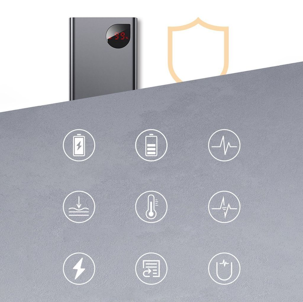 Baseus Adaman powerbank 20000mAh 65W – svart