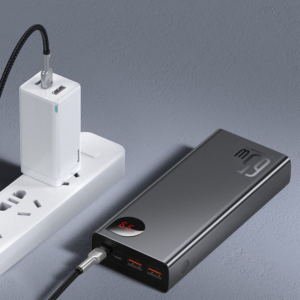 Baseus Adaman powerbank 20000mAh 65W – svart