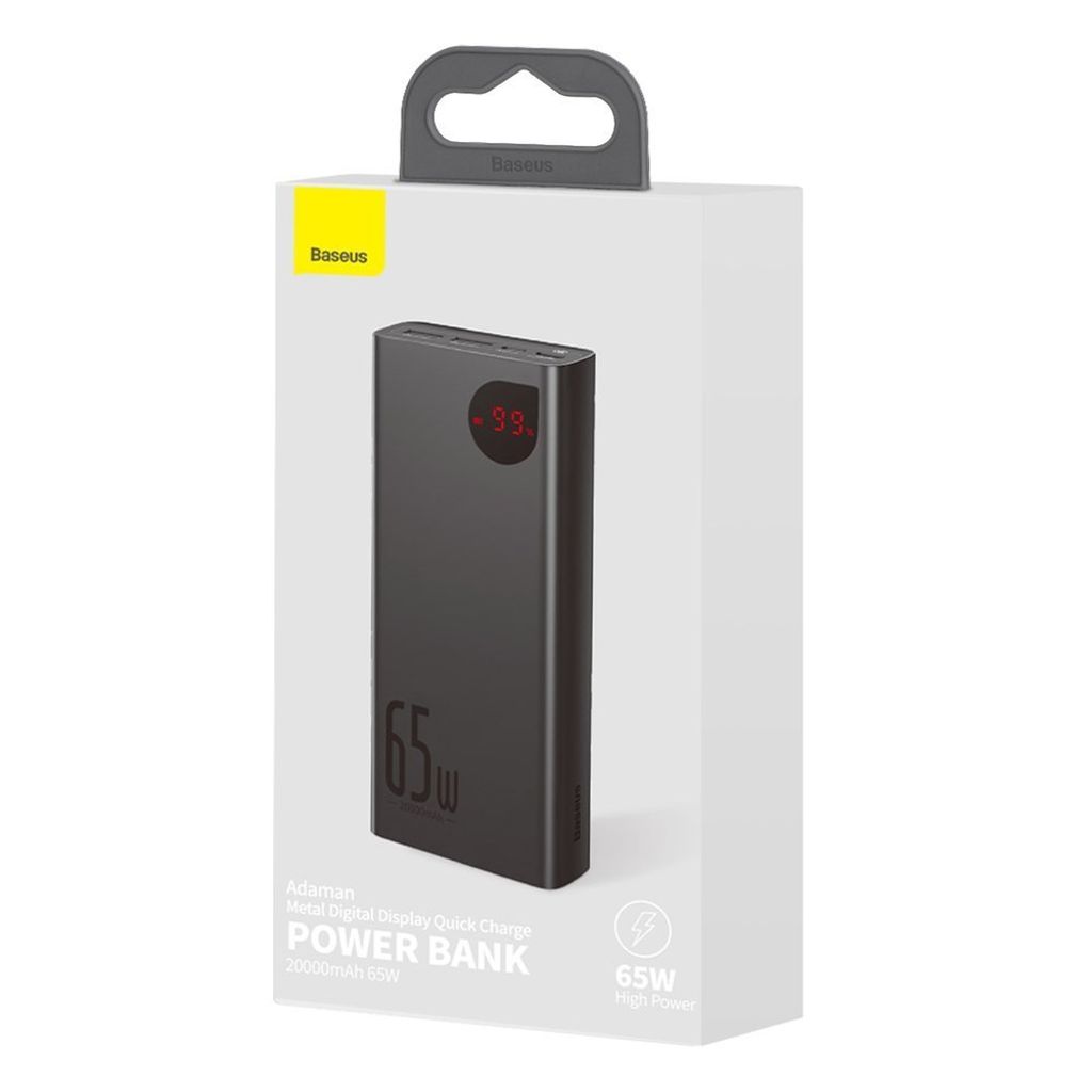 Baseus Adaman powerbank 20000mAh 65W – svart