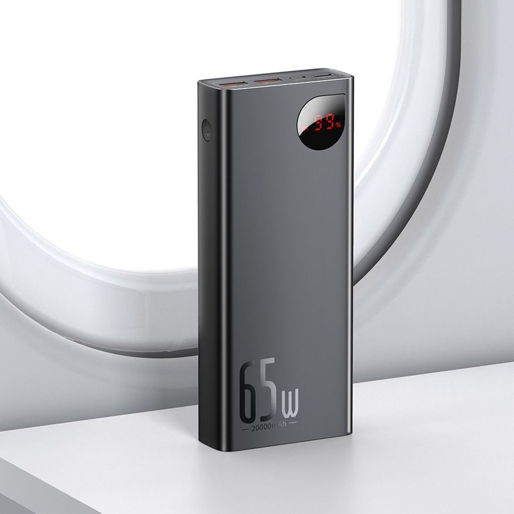 Baseus Adaman powerbank 20000mAh 65W – svart