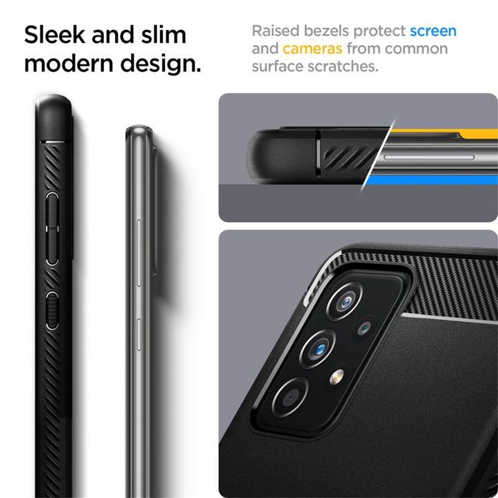 Spigen Rugged Armor Deksel til Samsung Galaxy A52/A52S - Matte Black