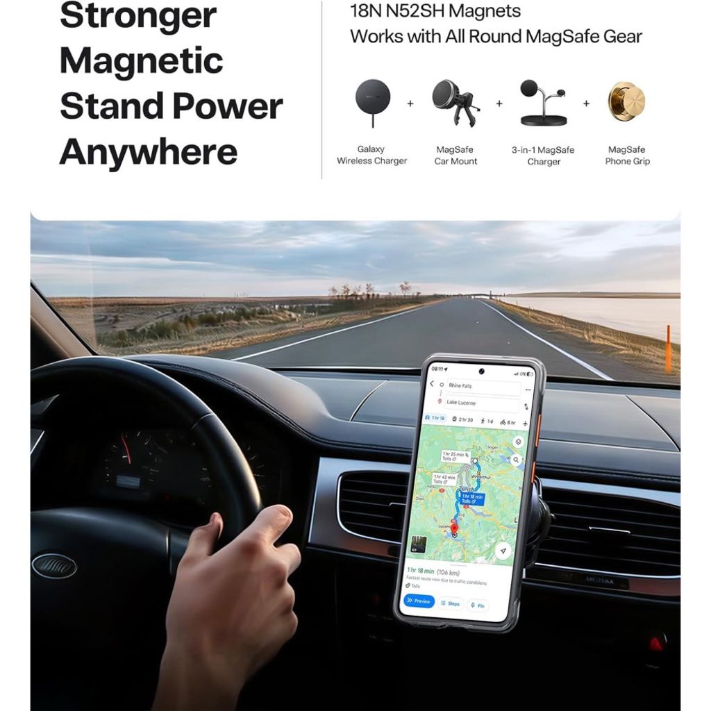 TORRAS Samsung Galaxy S26 Ultra MagSafe-yhteensopiva Kuori Jalustalla - Musta