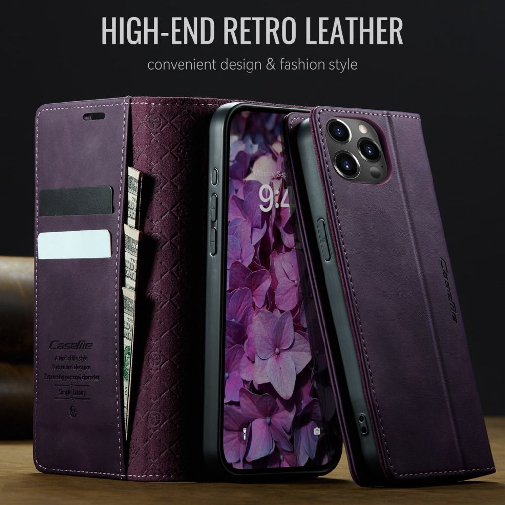 CASEME iPhone 12 Pro Max Kotelo Jalusta - Violetti