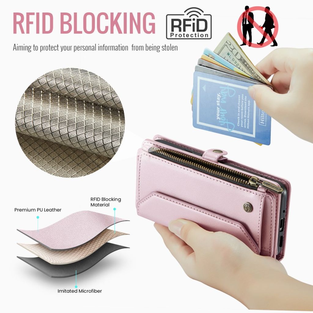 CASEME Google Pixel 10 Pro / Pixel 10 Etui med 10 Kortplads - Lyserød