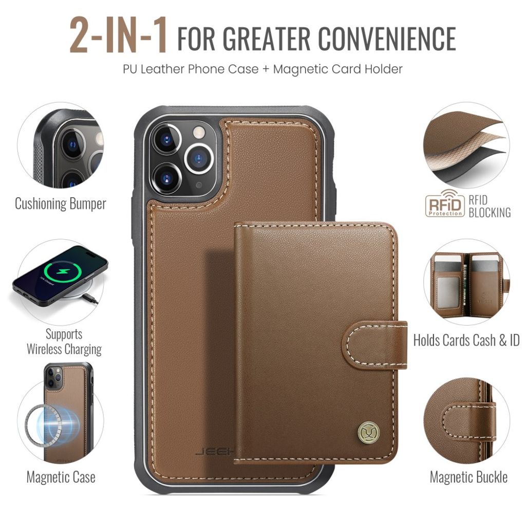 JEEHOOD iPhone 11 Pro Cover med MagSafe - Brun
