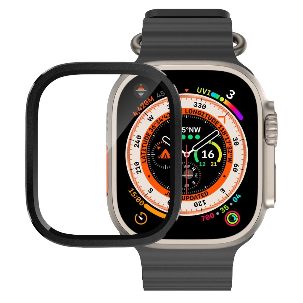 Apple Watch Ultra 3/Ultra 2/Ultra 49 mm skjermbeskytter i herdet glass – svart