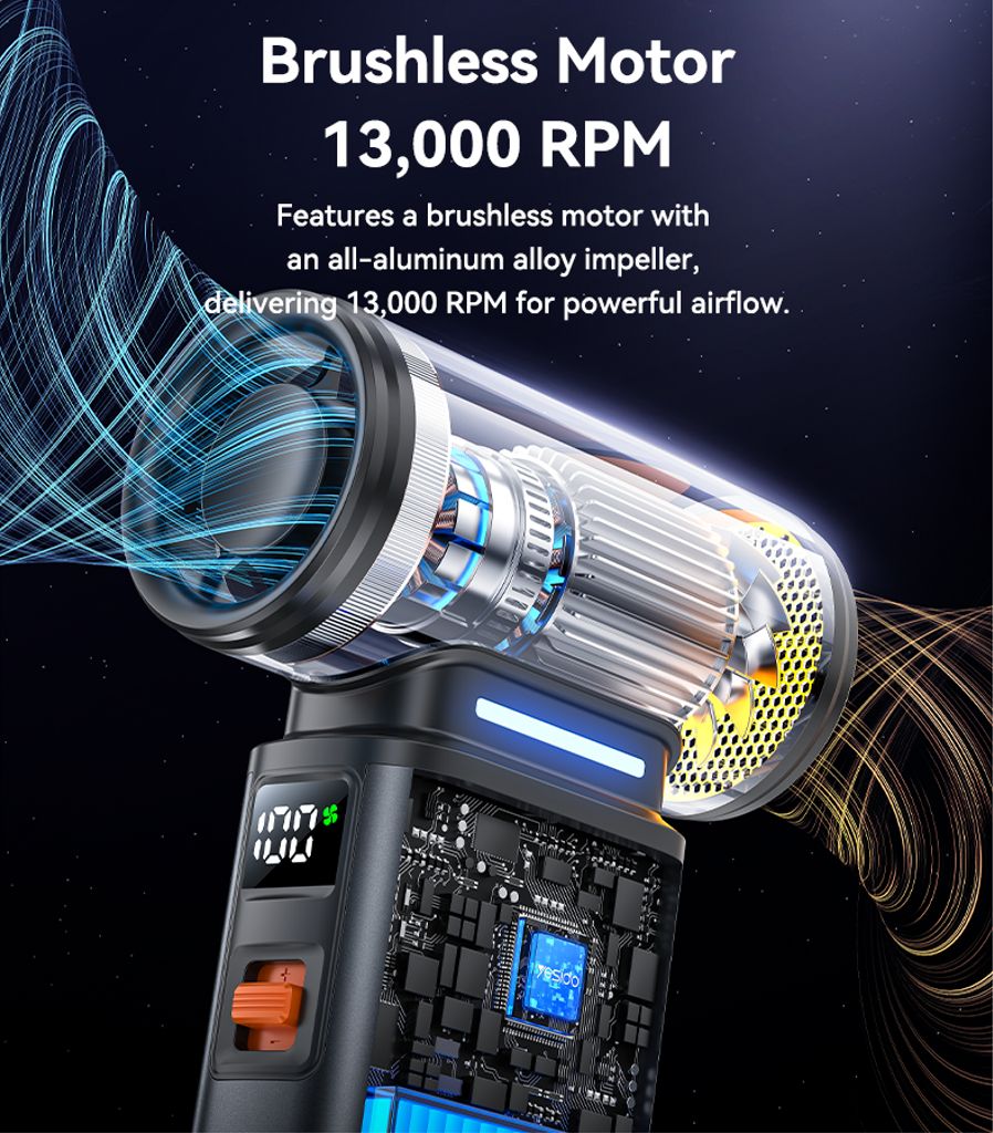 YESIDO YF19 3-i-1 handhållen fläkt / dammblåsare / dammsugare