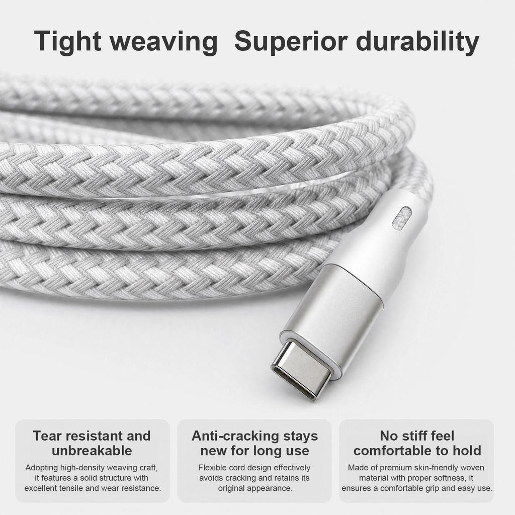 SiGN USB-C till USB-C kabel 60W PD, 1m – Vit