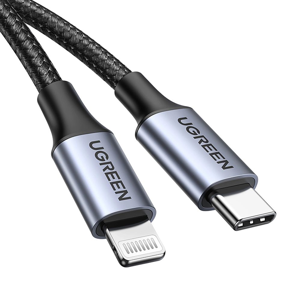 Ugreen Lightning til USB-C 2.0 MFI-kabel, 1,5 m - Grå