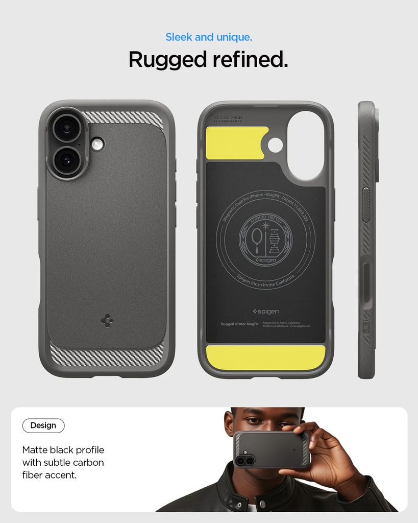 Spigen iPhone 17 Rugged Armor MagFit Case - Matte Black