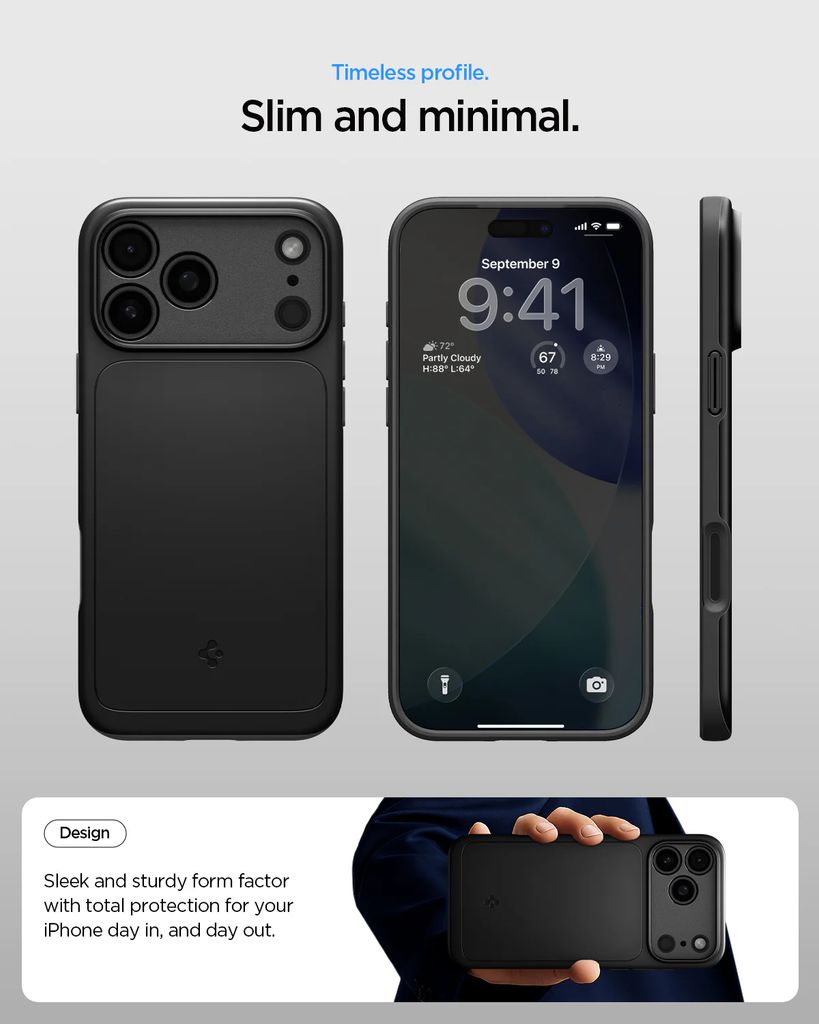 Spigen iPhone 17 Pro Thin Fit MagFit Case - Black