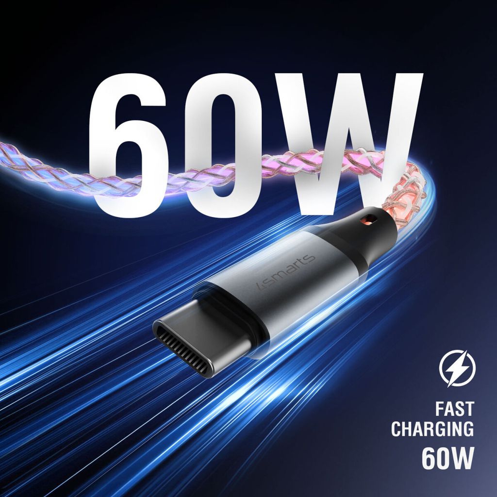 4Smarts RGBCord USB-C-kabel 60W – 1,5 m