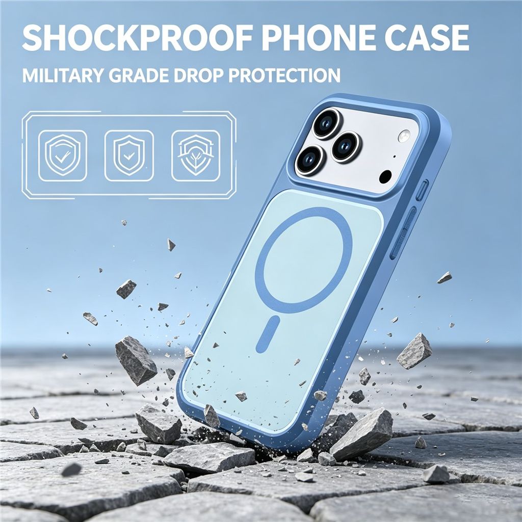 iPhone 18 Pro/17 Pro MagSafe Cover Stødsikkert - Blå