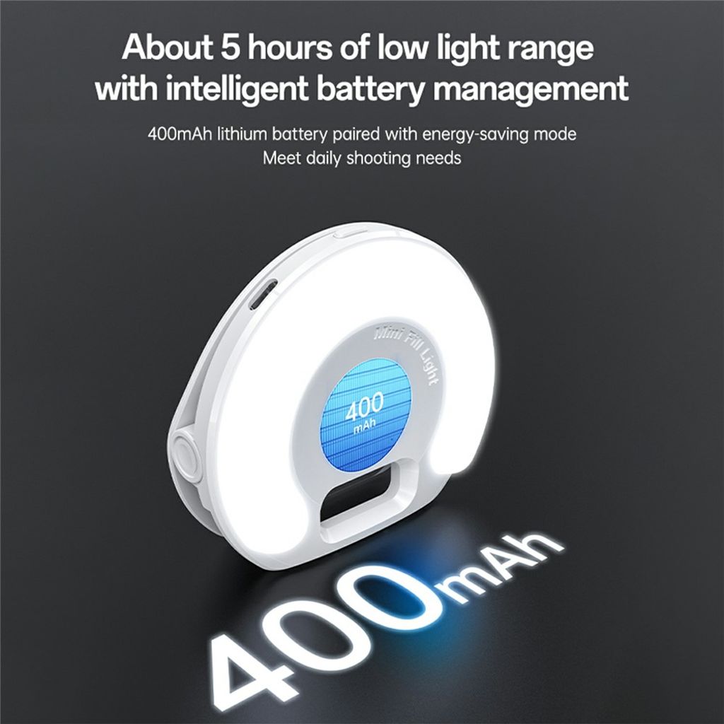 YESIDO DH13 Selfie Ringlampe med LED-klip – 3 lystilstande