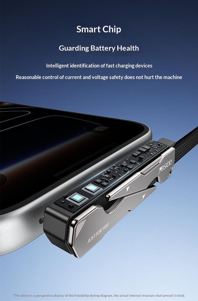 Yesido CA207 USB-C till USB-C laddkabel med stativ – Svart