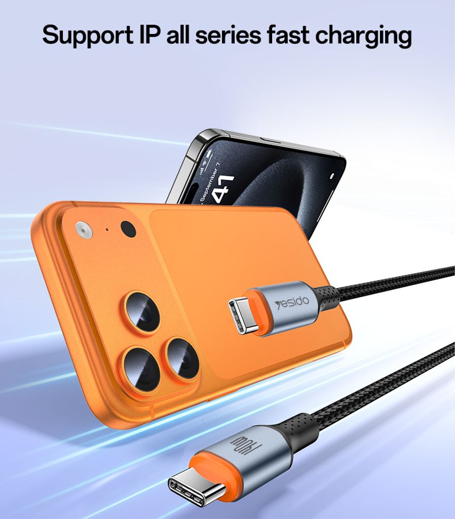 YESIDO CA212 USB-C till USB-C snabbladdningskabel 140W – 1,2 m