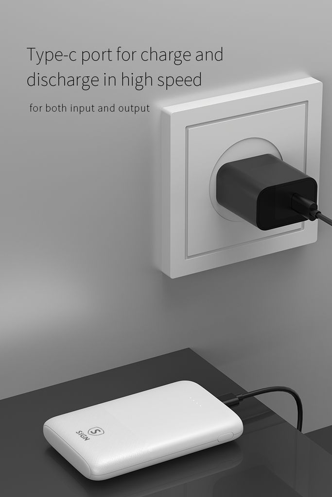 SiGN Ultrathin varavirtalähde 5000mAh – Valkoinen