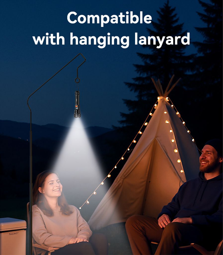 YESIDO TC10 oppladbar LED-lommelykt – svart